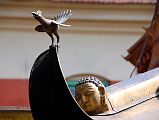 Kathmandu Patan Golden Temple 14 Swayambhu Chaitya Corner Close Up Of Carved Bird and Head 